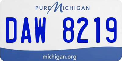 MI license plate DAW8219