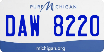 MI license plate DAW8220