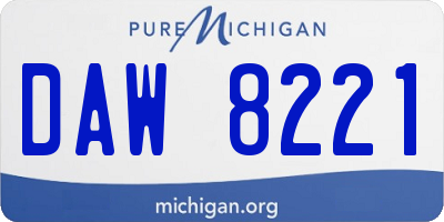 MI license plate DAW8221
