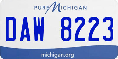 MI license plate DAW8223