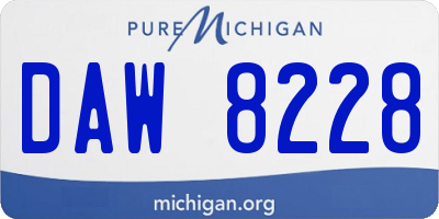 MI license plate DAW8228