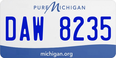 MI license plate DAW8235