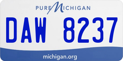 MI license plate DAW8237