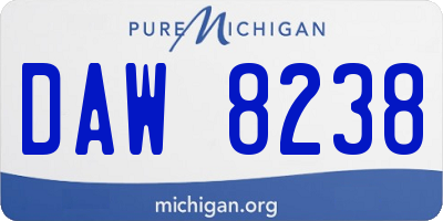 MI license plate DAW8238