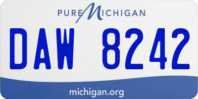 MI license plate DAW8242
