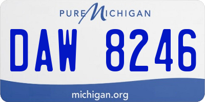 MI license plate DAW8246