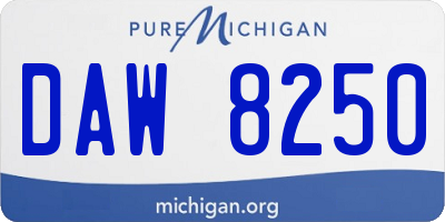 MI license plate DAW8250