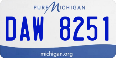 MI license plate DAW8251