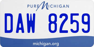 MI license plate DAW8259