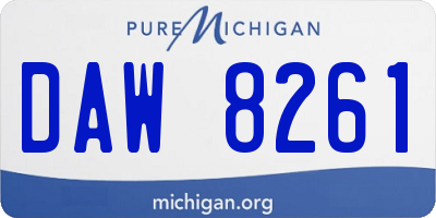 MI license plate DAW8261