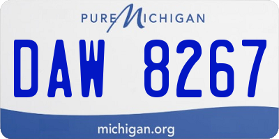 MI license plate DAW8267