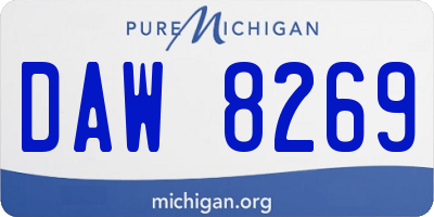 MI license plate DAW8269