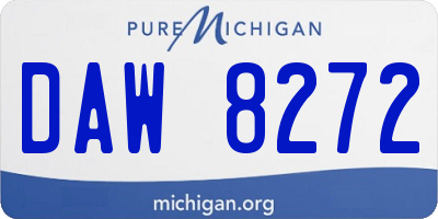 MI license plate DAW8272