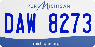 MI license plate DAW8273