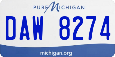 MI license plate DAW8274