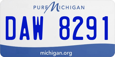 MI license plate DAW8291