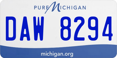 MI license plate DAW8294
