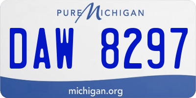 MI license plate DAW8297