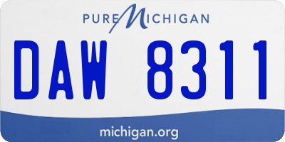 MI license plate DAW8311