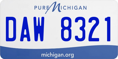 MI license plate DAW8321