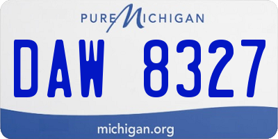 MI license plate DAW8327