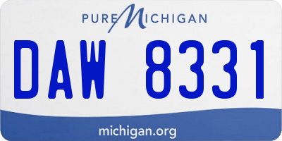 MI license plate DAW8331