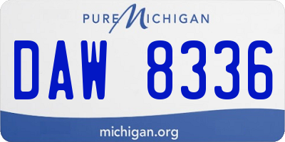 MI license plate DAW8336