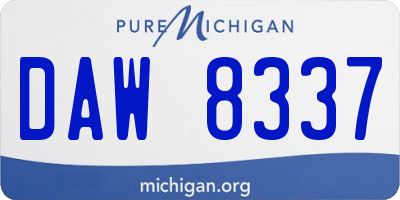 MI license plate DAW8337
