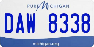 MI license plate DAW8338