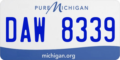 MI license plate DAW8339