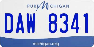 MI license plate DAW8341