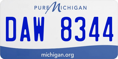 MI license plate DAW8344