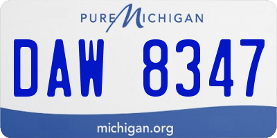 MI license plate DAW8347