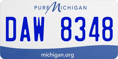 MI license plate DAW8348