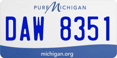 MI license plate DAW8351