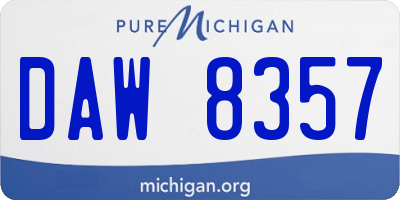 MI license plate DAW8357