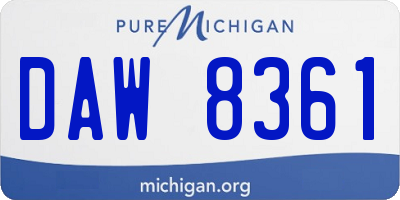 MI license plate DAW8361