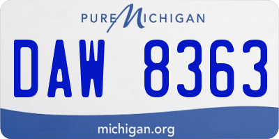 MI license plate DAW8363