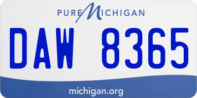 MI license plate DAW8365