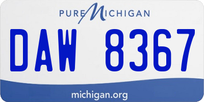 MI license plate DAW8367