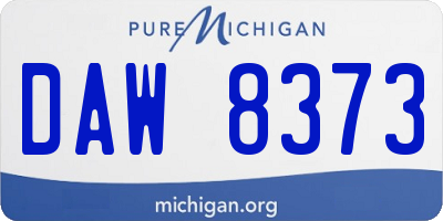 MI license plate DAW8373