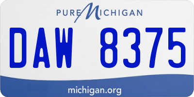 MI license plate DAW8375