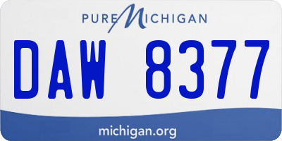 MI license plate DAW8377