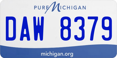 MI license plate DAW8379