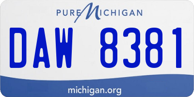 MI license plate DAW8381