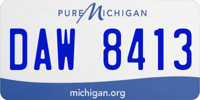 MI license plate DAW8413