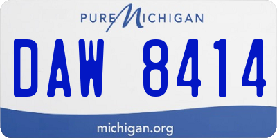 MI license plate DAW8414