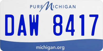 MI license plate DAW8417