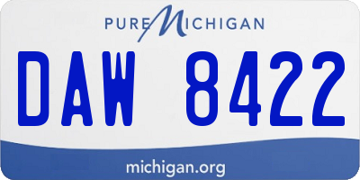 MI license plate DAW8422