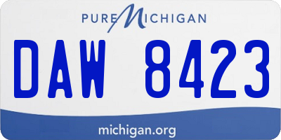 MI license plate DAW8423